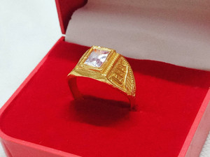 TMRcreation Fancy square dimond ring for man and boys / trending ring Brass Diamond Gold Plated Ring