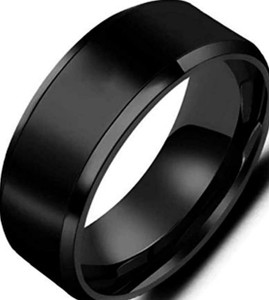 Neerajyoti Black titanium plain band Alloy Titanium Plated Ring