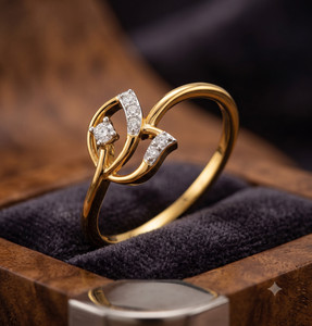 RINGLE Brass Diamond Gold Plated Ring