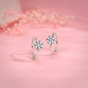 GIVA Sterling Silver Zircon Rhodium Plated Toe Ring