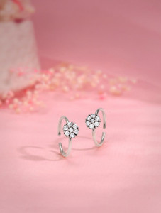 GIVA Sterling Silver Zircon Rhodium Plated Toe Ring