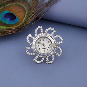 GC PREMIUM JEWELLERY Diamond Work Silver Brass Ring Watch For Women Brass Ring