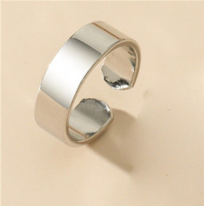 Uniqon Adjustable Open-Cuff Silver Plain Thin Funky Thumb/Toe/Knuckle Finger Band Ring Stainless Steel Ring