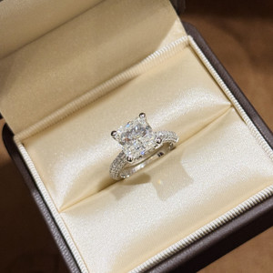 Modeflix Princess Cut Solitaire Ring for Women | Silver Plated Zircon Stone Ring Copper Cubic Zirconia Silver Plated Ring