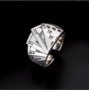 Syfer Gambler playing card ring for girl and boy,biker ring,hip hop ring Stainless Steel Ring