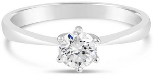RATAN BAZAAR American Diamond Stone Ring Gold-Plated High-Quality AD Stone Elegant Look Stone Diamond Silver Plated Ring