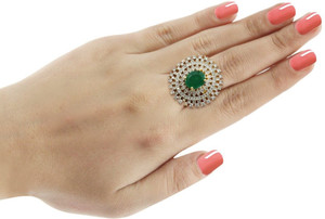 XFOX Alloy Emerald Gold Plated Ring