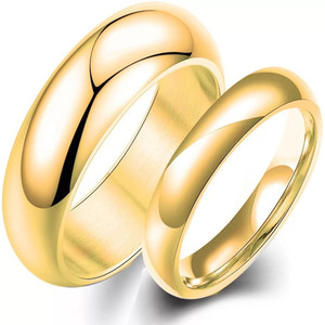 Mondals jewellery ADJUSTABLE COUPLE BAND RING SET Alloy Cubic Zirconia Gold Plated Ring Set