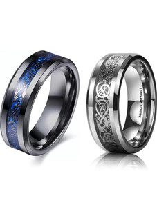 IGA COLLECTION Valentine Special Dragon Colour Base Stainless Steel Finger Ring - Thumb Ring Stainless Steel Titanium Plated Ring