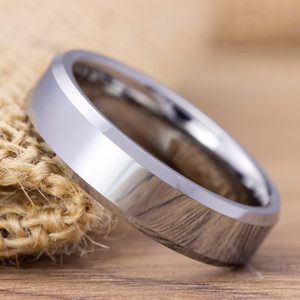 costozon Costozon Premium Silver Beveled Edge Ring for Men & Boys Stainless Steel Platinum Plated Ring