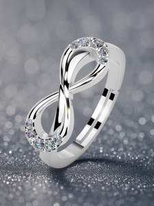 Miss Highness 925 Pure Silver for Women, Free Size Adjustable, Gift for Her Sterling Silver Cubic Zirconia Rhodium Plated Ring