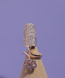 SOHI Alloy Gold Plated Nail Ring