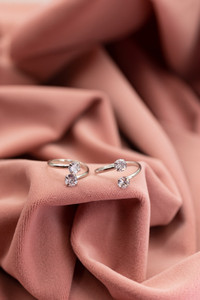 ZEELLO STYLISH RINGS Brass, Copper Cubic Zirconia Silver Plated Toe Ring