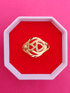 Poonam Fashion Trikon 1 Gram Gold Ring For Women Alloy Gold Plated Ring