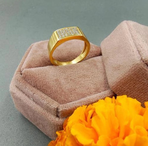 PUSHVI Vedansh Enterprises Stylish Gold, Silver&Titanium Plated Rings Brass Zircon Gold, Rhodium Plated Ring