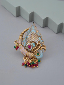 GC PREMIUM JEWELLERY Royal Swan Inspired Meenakari Gold Plated Ring for Festive Wear Brass Gold Plated Ring