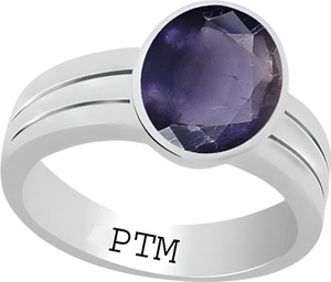 55Carat Natural Blue Iolite Sterling Silver Ring - Handmade Astrology Jewelry, Sizes 5-12