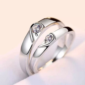 SILVOSWAN Heart Couple Ring for Couples Valentine Gifts Couple For Couples Metal Platinum Plated Ring Set