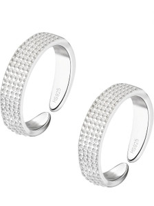 HighSpark 92.5 Silver - Dotted Embossed Band Toe Rings Sterling Silver Toe Ring