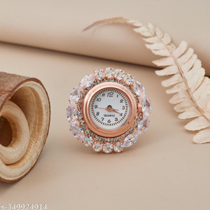 GC PREMIUM JEWELLERY Elegant Women’s Fashion Ring Watch with Cubic Zirconia Stones Brass Cubic Zirconia Brass Plated Ring