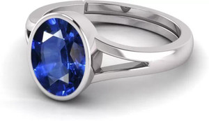 Chopra Gems Unique & Effective 100% Original Blue Sapphire/Neelam Stone Ring for Men & Women Brass Ring