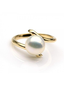 RATAN BAZAAR Ratan Bazaar Certified & Natural Pearl Ring for Women Copper Pearl Gold Plated Ring