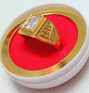 TMRcreation Fancy square dimond golden ring for man and boys / trending ring Brass Diamond Gold Plated Ring