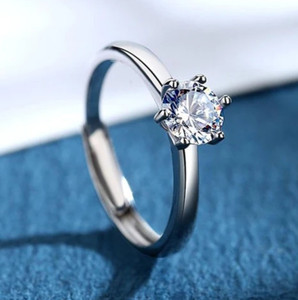 Devora Sizzling Solitaire Adjustable Silver Ring For Women & Girls Stainless Steel Zircon Sterling Silver Plated Ring