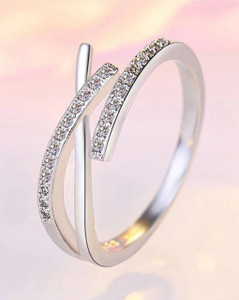 STYLE KRAFT SV Eternal Butterfly Adjustable Ring For Women & Girls Girlfriend velentine gift Brass, Metal, Alloy, Sterling Silver, Copper Cubic Zirconia Sterling Silver, Platinum Plated Ring
