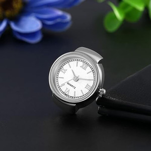 Fashion Frill Ring Watch For Women Roman Stylish Strachable Silver Ring For Women Girls Stainless Steel Silver Plated Ring