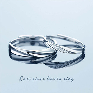 Syfer Valentine Gift Couple Ring for lovers Gift for Girlfriend Boyfriend/Husband Wife Stainless Steel Platinum Plated Ring Set