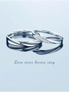 Syfer Valentine Gift Couple Ring for lovers Gift for Girlfriend Boyfriend/Husband Wife Stainless Steel Platinum Plated Ring Set