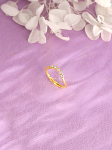 GIVA 925 Silver Golden Eternity Ring for Women Sterling Silver Zircon Rhodium Plated Ring