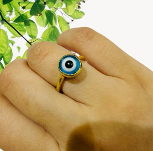 Pranjal Gems Evil Eye Brass Brass Plated Ring