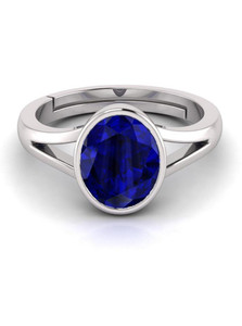 TODANI JEMS Natural 16.25 Ratti blue sapphire Ring With Lab Certificate Silver Sapphire Sterling Silver Plated Ring