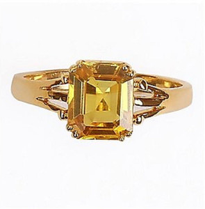 RATAN BAZAAR Yellow sapphire Ring with Natural Stone Pukhraj certified & Astrological Purpose Copper Sapphire Gold Plated Ring