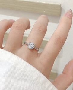 Salty Cora Solitaire Silver Finger Ring for Women & Girls Copper Gold Plated Ring