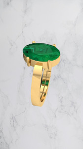 VishvMa 10.25 Ratti Green Emerald Panna Ring Panchdhatu With Lab Certified Adjustable Stone, Brass Emerald Ring