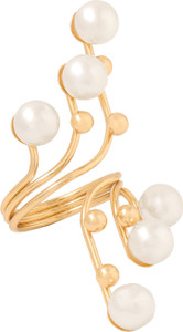 YELLOW CHIMES Rings for Women Fashion Adjustable Gold Plated Pearl Ring for Girls Alloy Gold Plated Ring