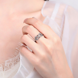 MYKI Infinity Ring For Women & Girls Stainless Steel Cubic Zirconia Silver Plated Ring