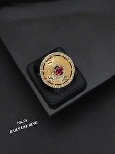 NIRAV Trendy ring for girls and women Brass Cubic Zirconia Gold Plated Chain Ring - Multi Finger