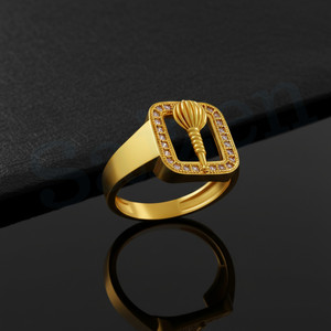 Saizen Gold Plated Royal Hanuman Gada Symbol Statement Finger Ring for Men and Boys Stainless Steel Gold Plated Ring