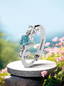 Miss Highness 925 Pure Silver Heart Ring for Women & Girls, Adjustable Size – Gift for Her Sterling Silver Cubic Zirconia Rhodium Plated Ring