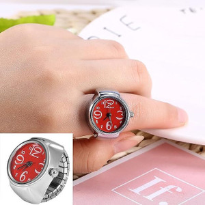 Rhosyn Stylish Unisex Silver-Plated Adjustable Watch Finger Ring Alloy, Crystal, Metal Silver Plated Ring