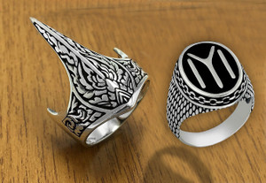 Syfer Eagle Ring for Men & Women turkish Ertugrul Gazi Ring For Boy Men Dirilis Ring Stainless Steel Silver Plated Ring