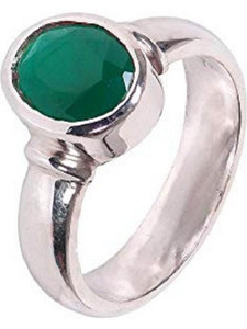 KUNDLI GEMS Emerald Ring natural 5.5 carat Panna Stone Original Certified and Astrological Purpose for men & women Stone Emerald Silver Plated Ring