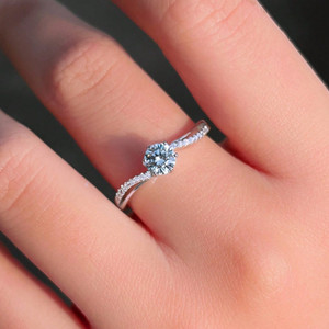 Zarkan Zarkan 925 Hallmark Silver Round Cubic Zirconia Twist Engagement Wedding Ring Sterling Silver Cubic Zirconia Rhodium Plated Ring