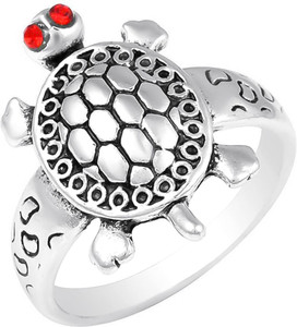 Fashion Frill Men's Fabulous Lucky Turtle Desing Ring Turtle Ring For Men Stainless Steel Silver Plated Ring