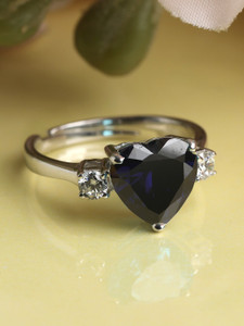 BELWICK Silver Hart Ring For Woman Brass Diamond Silver Plated Ring