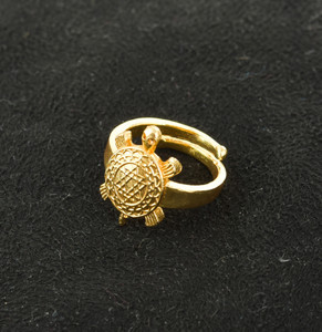 GIACOMO Turtle/Kachua Ring Make your wishes come true Adjustable Size with Ichha Purti Brass, Alloy Beads Gold Plated Ring